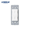 Livolo EUA Computador e Tomada de Telefone Sem Branco Pérola De Cristal De Vidro tomada de parede elétrica Internet VL-C5-1TC-11